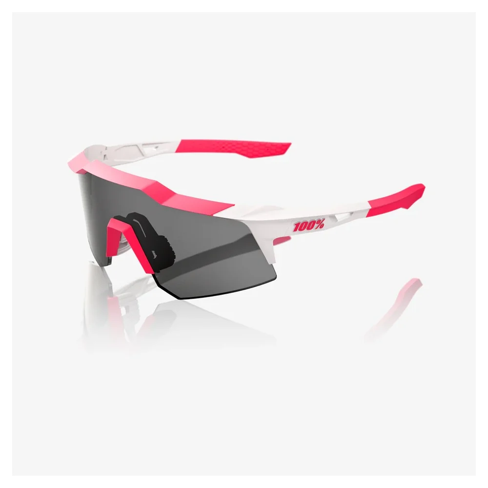 100% Speedcraft XS Cycling Sunglasses - Puddy Pink White Smoke