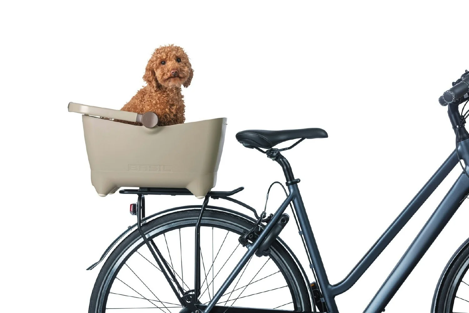 Basil BUDDY DOG Bicycle Basket MIK (Rear) - Biscotti Brown - Image 5