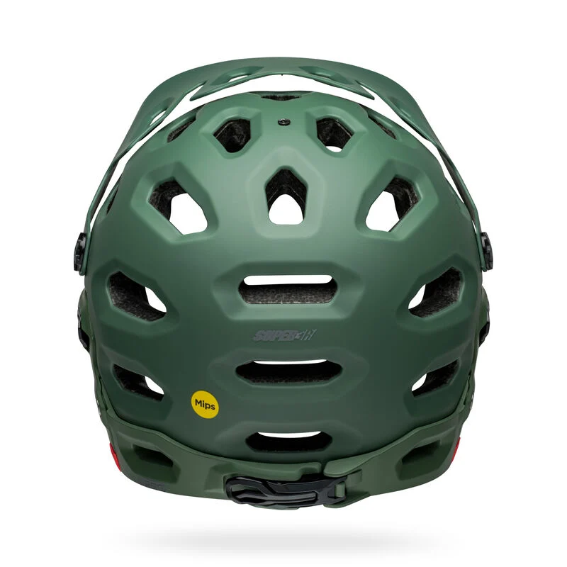 Bell Super 3R (MIPS) MTB Helmet - Matt Dark Green / Infrared - Image 4