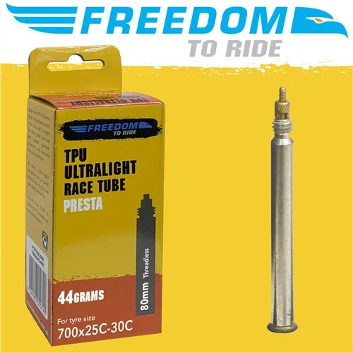 Freedom To Ride TPU Ultralight Inner Tube - Presta 80mm Valve - 700x25-30mm