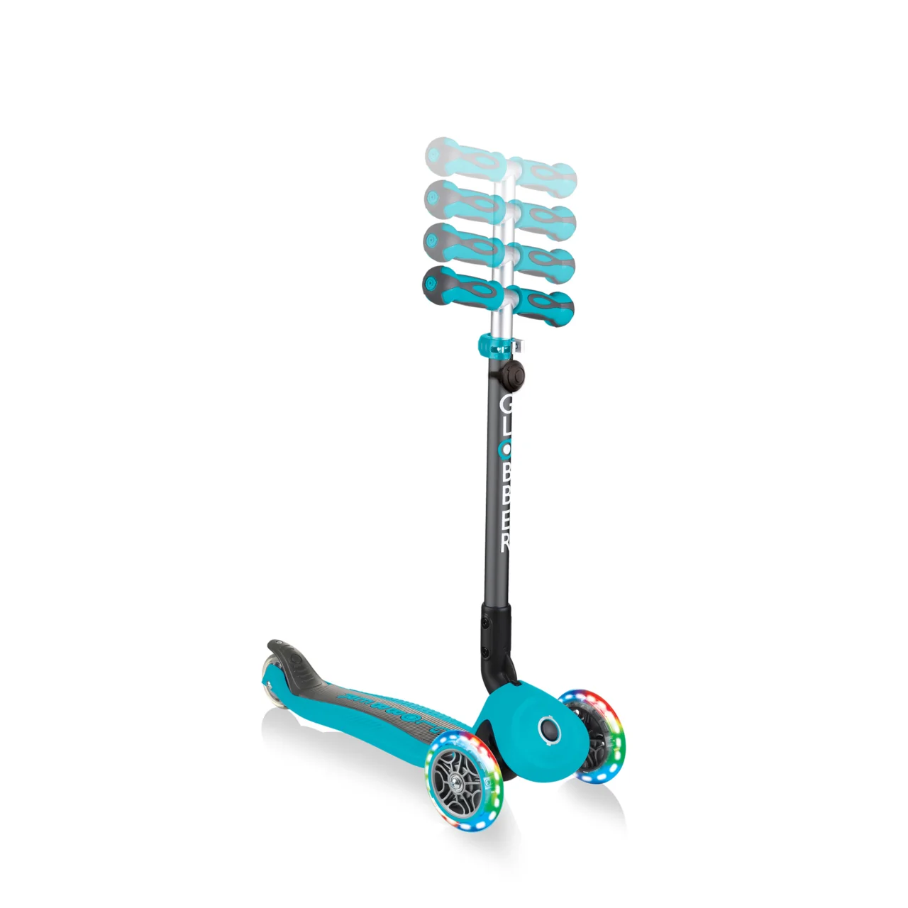 Globber GO Up Deluxe w/ Lights - 3 Wheel Scooter For Toddler - Teal - Image 3