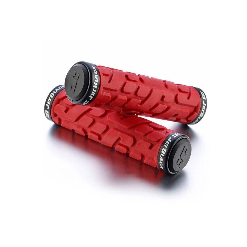 JetBlack Rivet Lock On Grips - Red / Black