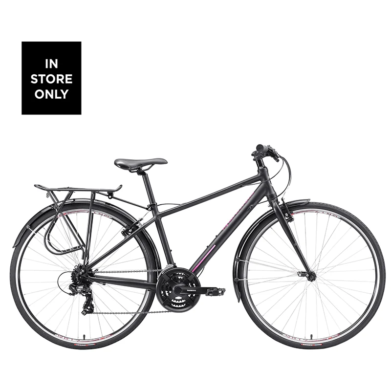 Malvern Star Womens Sprint 2 Commuter – Matt Black / Pink